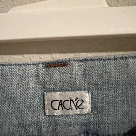 Vintage Cache Light Wash Beaded Low Rise Ankle Jeans Size 0 Y2K Jersey Shore - Picture 8 of 10